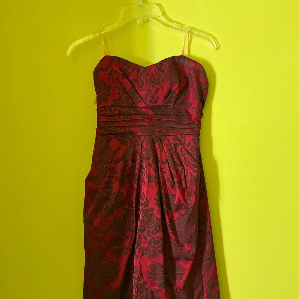 Y2K Teeze Me Strapless Red Floral Dress
